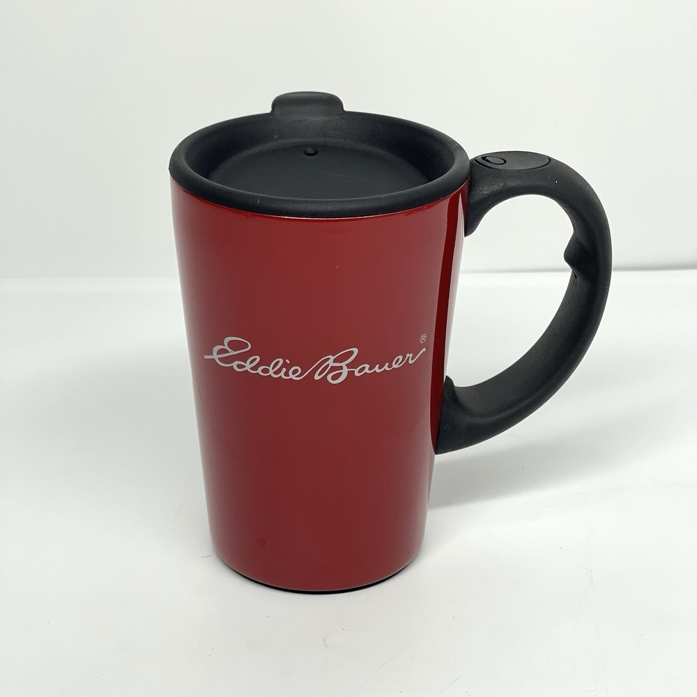 Eddie Bauer Stainless Steel 18/8‎ Red Thermal Travel Tumbler Mug 12 Oz With Lid